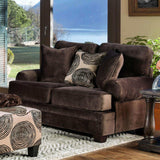 Bonaventura Brown Stationary Sofa & Loveseat by Furniture of America at Eve Furniture