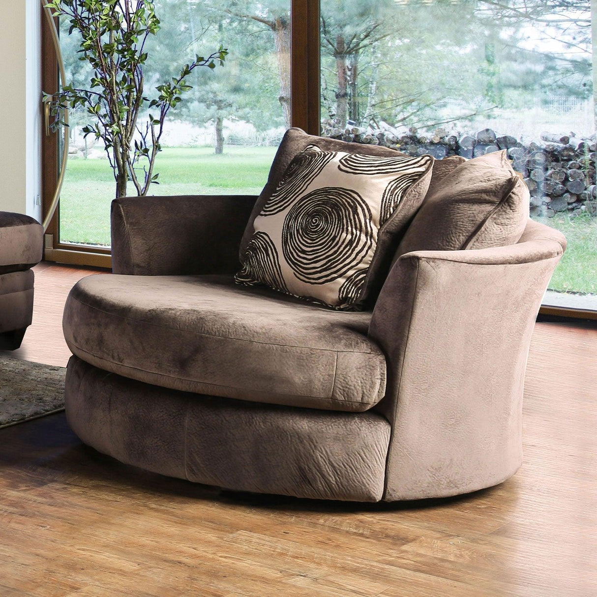 Bonaventura Brown Swivel Chair by Furniture of America at Eve Furniture