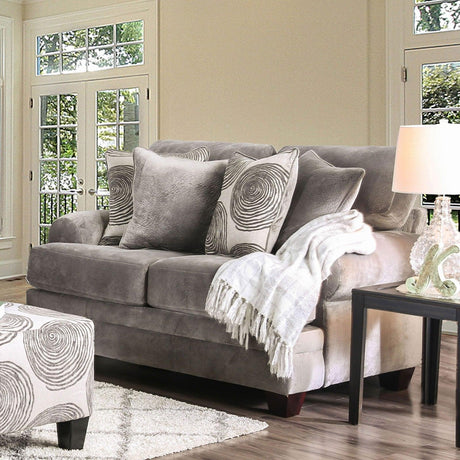 Bonaventura Gray/Pattern Loveseat by Furniture of America at Eve Furniture
