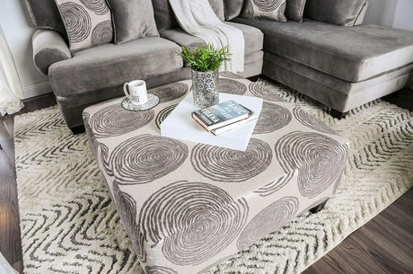 Bonaventura Gray/Pattern Ottoman by Furniture of America at Eve Furniture