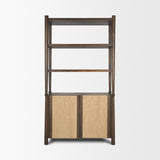 Bondi 2 Door Open Dark Brown Wood w/ Paper Rope Shelving Unit by Mercana at Eve Furniture