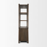 Bondi 2 Door Open Dark Brown Wood w/ Paper Rope Shelving Unit by Mercana at Eve Furniture
