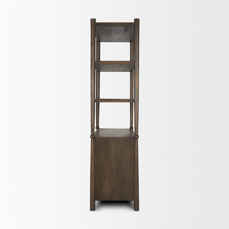 Bondi 2 Door Open Dark Brown Wood w/ Paper Rope Shelving Unit by Mercana at Eve Furniture