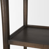 Bondi 2 Door Open Dark Brown Wood w/ Paper Rope Shelving Unit by Mercana at Eve Furniture