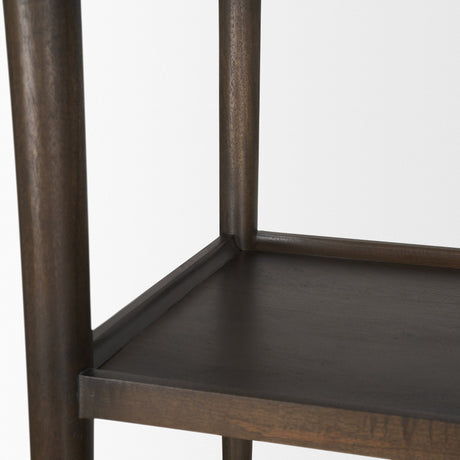Bondi 2 Door Open Dark Brown Wood w/ Paper Rope Shelving Unit by Mercana at Eve Furniture