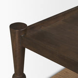 Bondi 42" Dark Brown Wood w/ Paper Rope Shelf Square Coffee Table by Mercana at Eve Furniture
