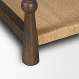 Bondi 42" Dark Brown Wood w/ Paper Rope Shelf Square Coffee Table by Mercana at Eve Furniture