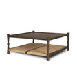 Bondi 42" Dark Brown Wood w/ Paper Rope Shelf Square Coffee Table by Mercana at Eve Furniture