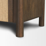 Bondi Dark Brown Wood w/ Paper Rope 4 Door Closed Sideboard by Mercana at Eve Furniture
