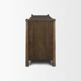 Bondi Dark Brown Wood w/ Paper Rope 4 Door Closed Sideboard by Mercana at Eve Furniture