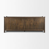 Bondi Dark Brown Wood w/ Paper Rope 4 Door Closed Sideboard by Mercana at Eve Furniture