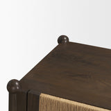 Bondi Dark Brown Wood w/ Paper Rope 4 Door Closed Sideboard by Mercana at Eve Furniture