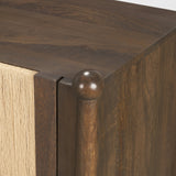 Bondi Dark Brown Wood w/ Paper Rope 4 Door Closed Sideboard by Mercana at Eve Furniture