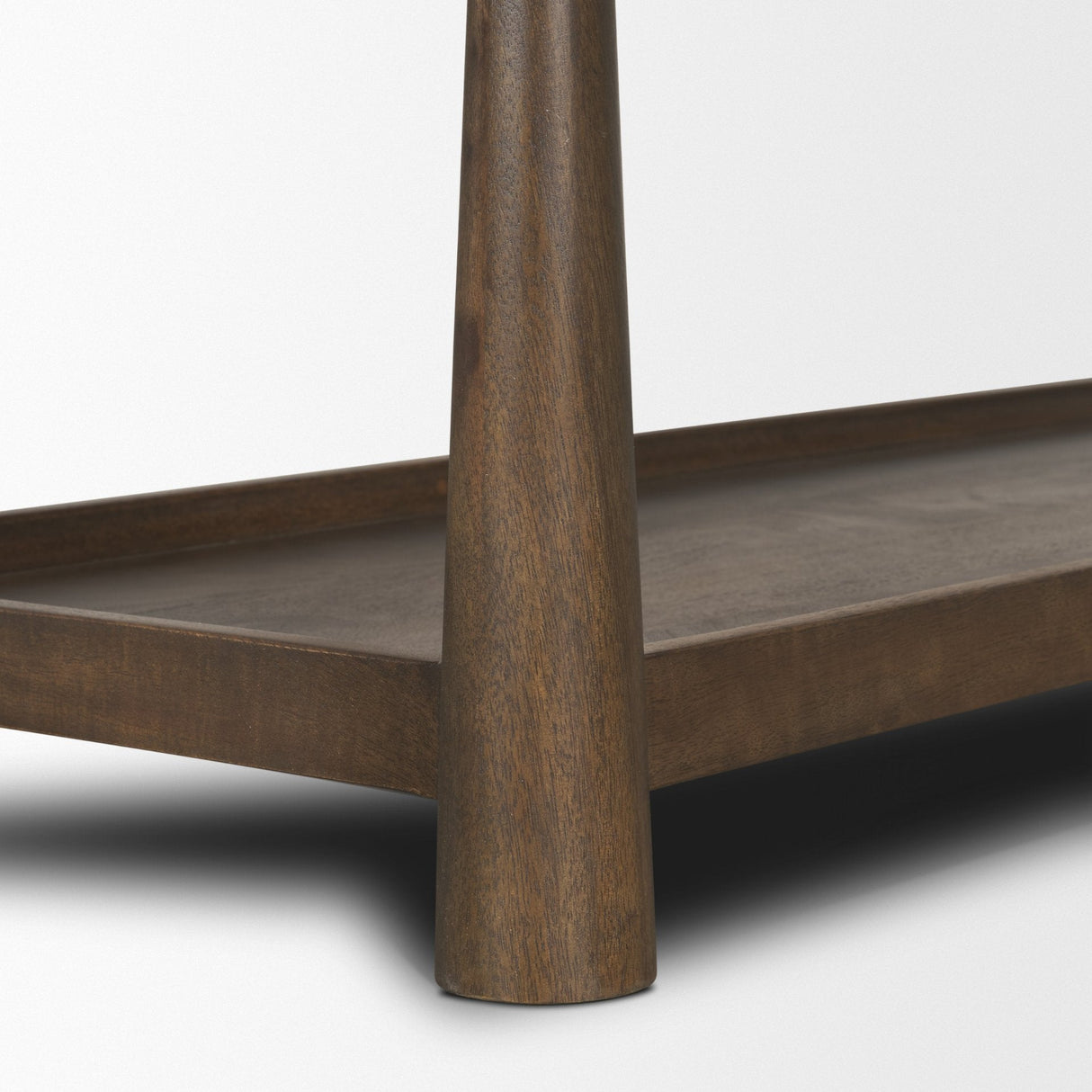 Bondi Dark Brown Wood w/ Paper Rope Shelf Console Table by Mercana at Eve Furniture