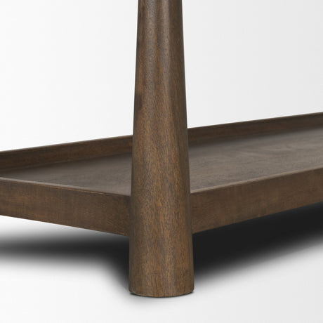 Bondi Dark Brown Wood w/ Paper Rope Shelf Console Table by Mercana at Eve Furniture