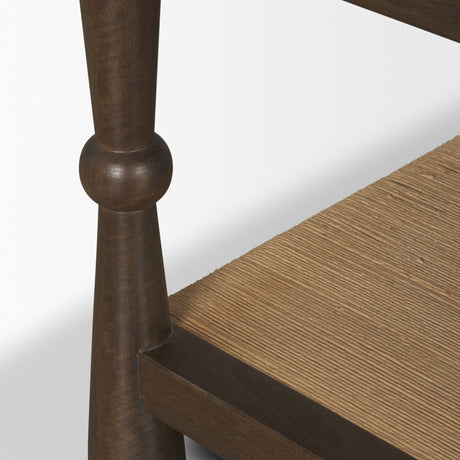 Bondi Dark Brown Wood w/ Paper Rope Shelf Square Coffee Table by Mercana at Eve Furniture