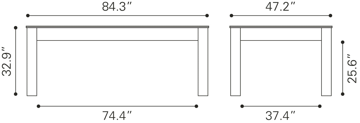 Bonker Brown 3 in 1 Table by Zuomod at Eve Furniture