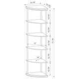 Bonwick Cappuccino 5-Shelf Corner Bookshelf