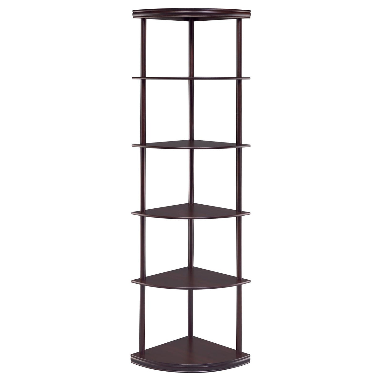 Bonwick Cappuccino 5-Shelf Corner Bookshelf