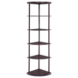 Bonwick Cappuccino 5-Shelf Corner Bookshelf