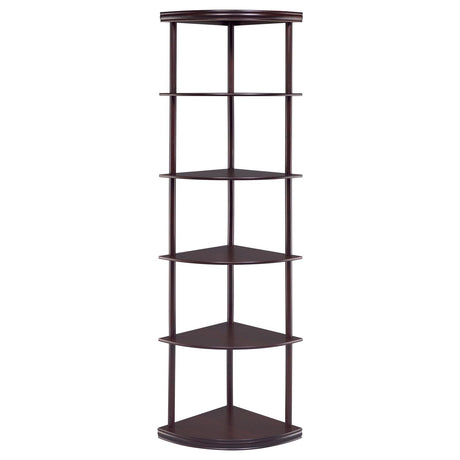 Bonwick Cappuccino 5-Shelf Corner Bookshelf