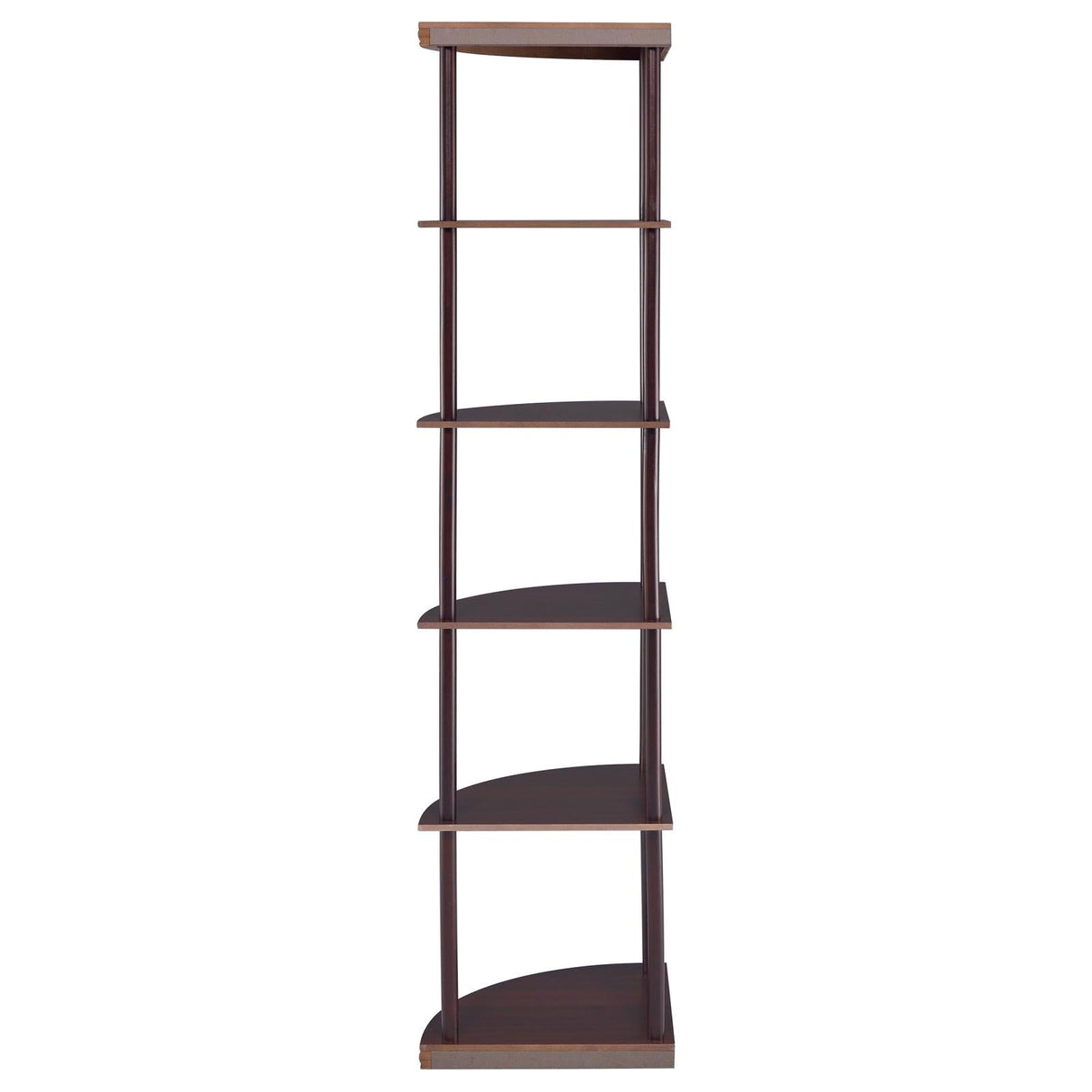 Bonwick Cappuccino 5-Shelf Corner Bookshelf