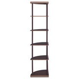 Bonwick Cappuccino 5-Shelf Corner Bookshelf