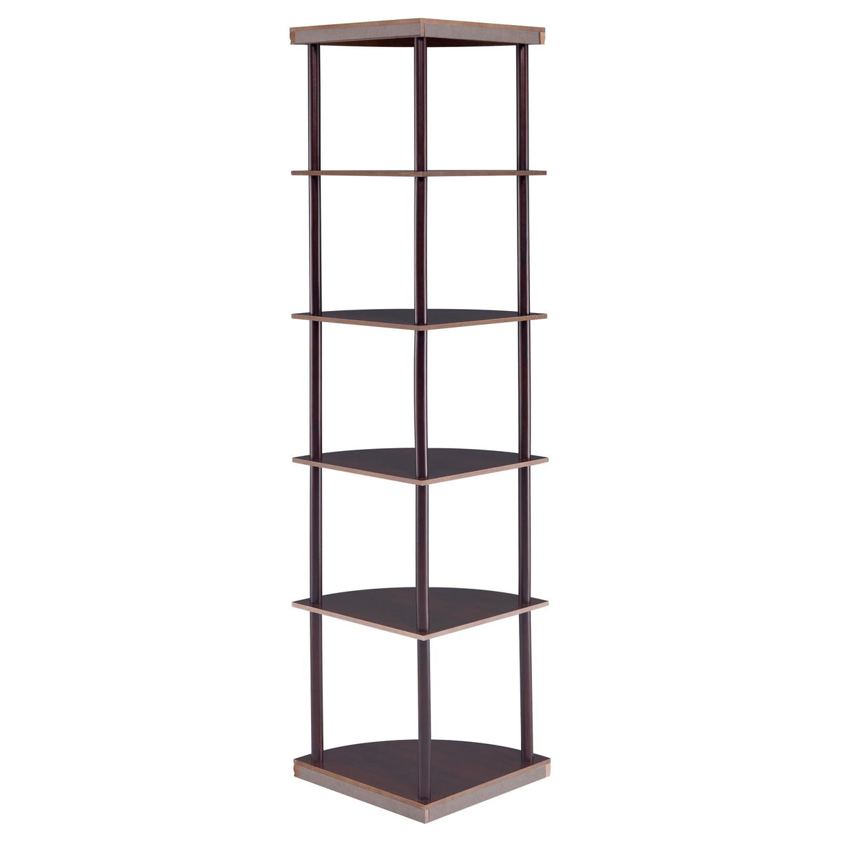 Bonwick Cappuccino 5-Shelf Corner Bookshelf