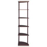 Bonwick Cappuccino 5-Shelf Corner Bookshelf