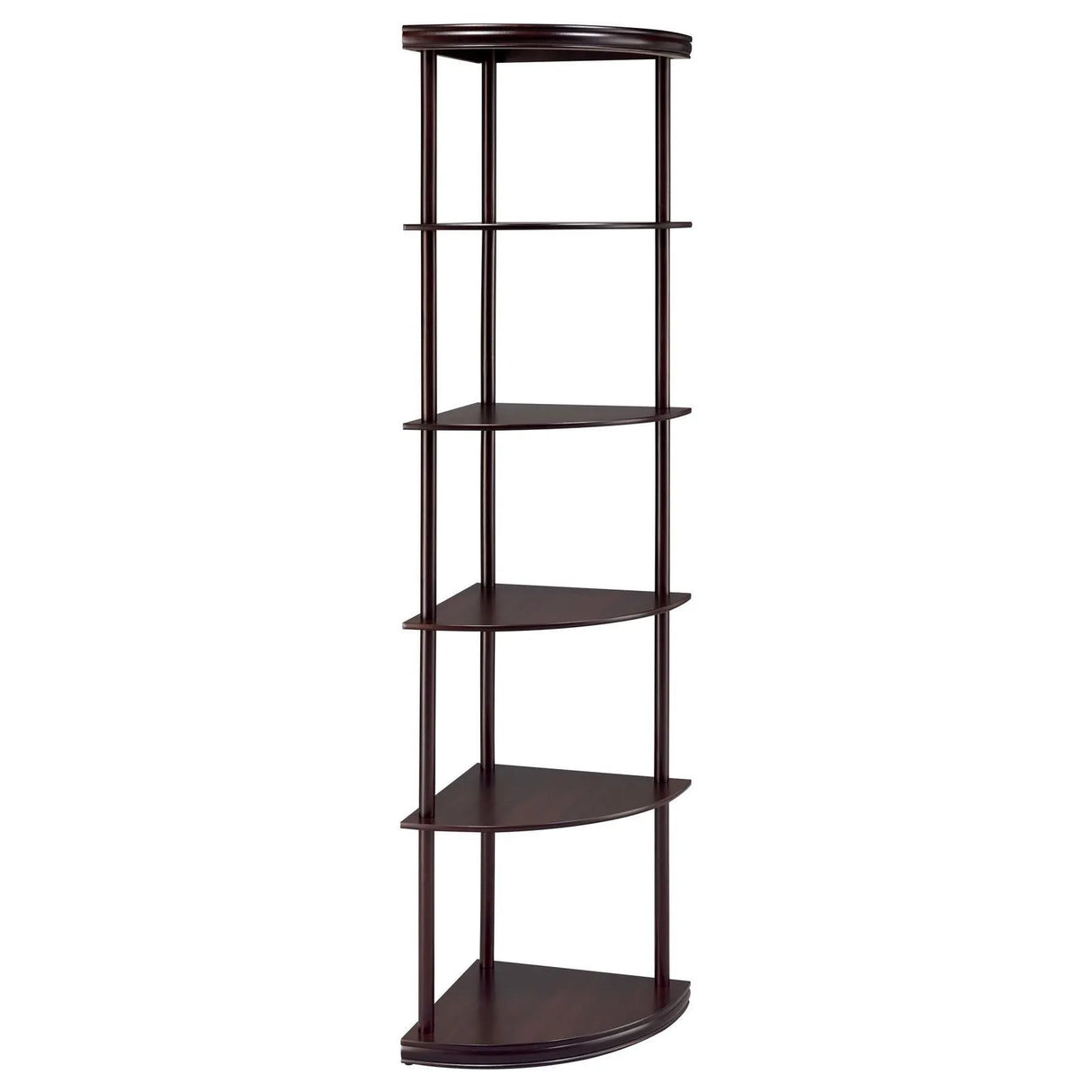 Bonwick Cappuccino 5-Shelf Corner Bookshelf by Coaster at Eve Furniture
