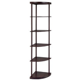 Bonwick Cappuccino 5-Shelf Corner Bookshelf by Coaster at Eve Furniture