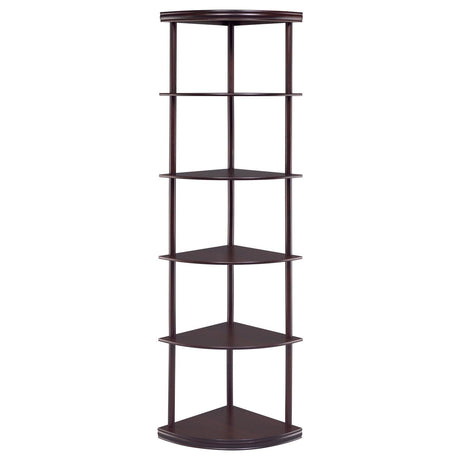 Bonwick Cappuccino 5-Shelf Corner Bookshelf by Coaster at Eve Furniture