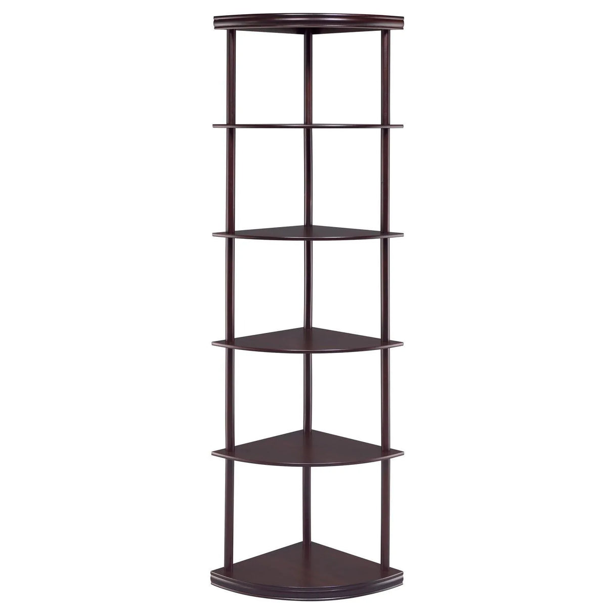 Bonwick Cappuccino 5-Shelf Corner Bookshelf by Coaster at Eve Furniture