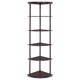 Bonwick Cappuccino 5-Shelf Corner Bookshelf by Coaster at Eve Furniture