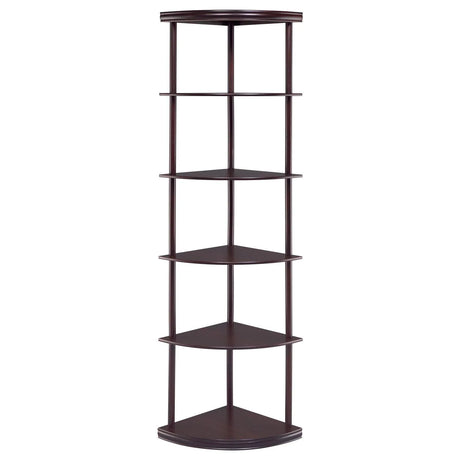 Bonwick Cappuccino 5-Shelf Corner Bookshelf by Coaster at Eve Furniture
