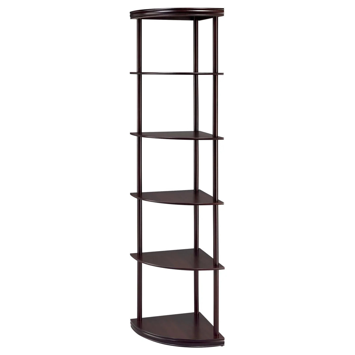 Bonwick Cappuccino 5-Shelf Corner Bookshelf by Coaster at Eve Furniture