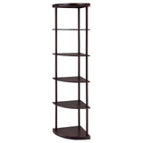 Bonwick Cappuccino 5-Shelf Corner Bookshelf by Coaster at Eve Furniture