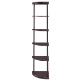 Bonwick Cappuccino 5-Shelf Corner Bookshelf by Coaster at Eve Furniture