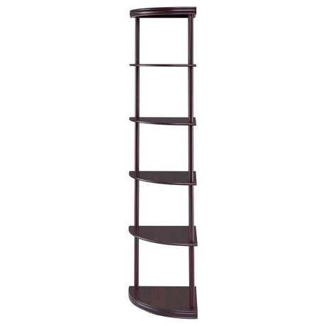 Bonwick Cappuccino 5-Shelf Corner Bookshelf by Coaster at Eve Furniture