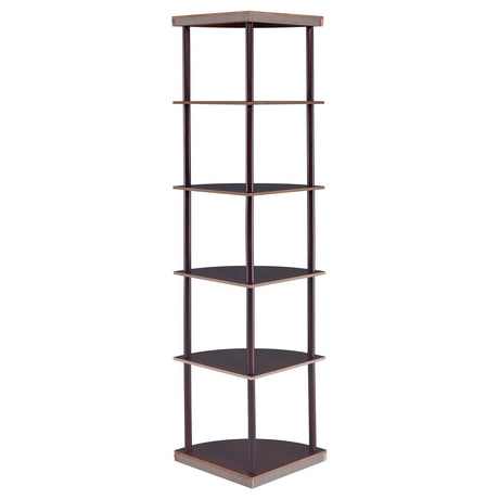 Bonwick Cappuccino 5-Shelf Corner Bookshelf by Coaster at Eve Furniture