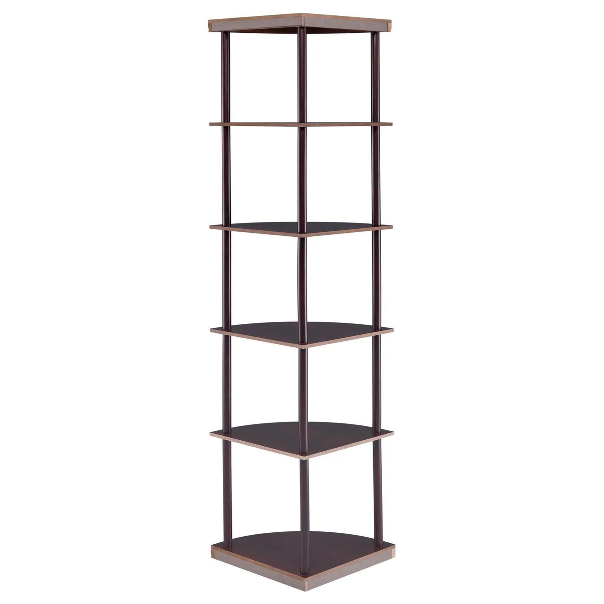 Bonwick Cappuccino 5-Shelf Corner Bookshelf by Coaster at Eve Furniture