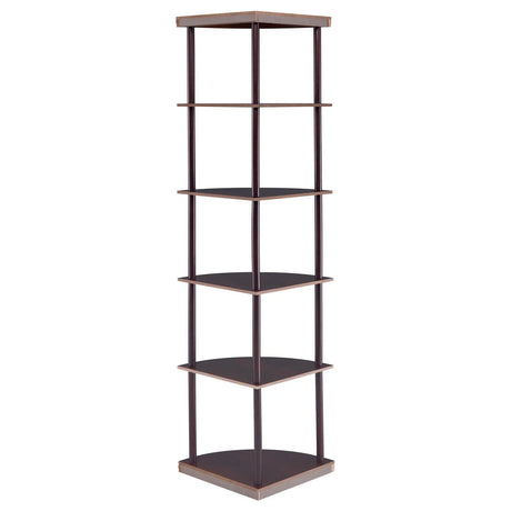 Bonwick Cappuccino 5-Shelf Corner Bookshelf by Coaster at Eve Furniture