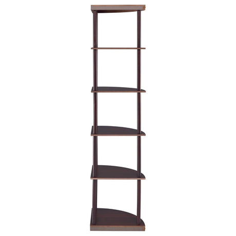 Bonwick Cappuccino 5-Shelf Corner Bookshelf by Coaster at Eve Furniture
