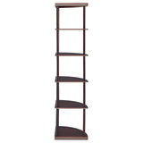 Bonwick Cappuccino 5-Shelf Corner Bookshelf by Coaster at Eve Furniture