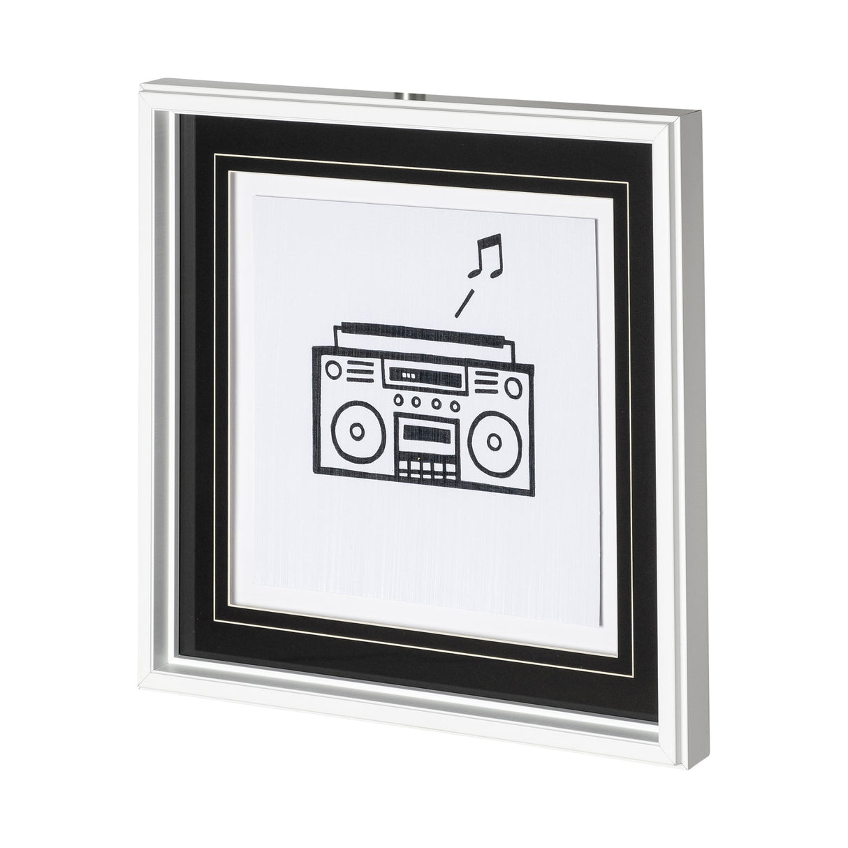Boom Box by Lawyer a Hand Embellished Textured Framed Art Print Matted under Glass by Mercana at Eve Furniture