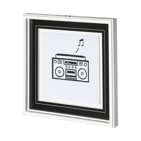 Boom Box by Lawyer a Hand Embellished Textured Framed Art Print Matted under Glass by Mercana at Eve Furniture
