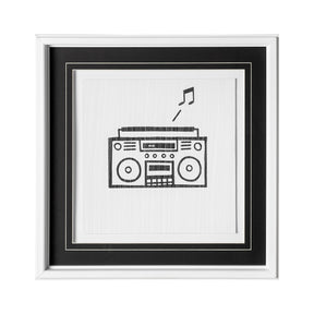 Boom Box by Lawyer a Hand Embellished Textured Framed Art Print Matted under Glass by Mercana at Eve Furniture
