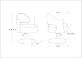 Bopper Adjustable Height Swivel Accent Chair in White and Polished Chrome by Manhattan Comfort at Eve Furniture