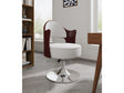 Bopper Adjustable Height Swivel Accent Chair in White and Polished Chrome (set of 2) by Manhattan Comfort at Eve Furniture