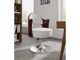 Bopper Adjustable Height Swivel Accent Chair in White and Polished Chrome (set of 2) by Manhattan Comfort at Eve Furniture